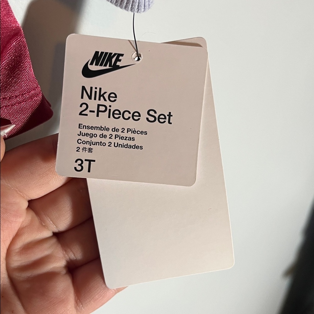 Nike Kids' Lavender Hoodie and Maroon Skort set - Picture 3 of 8